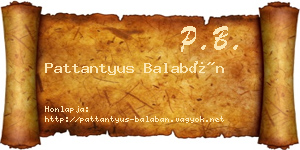 Pattantyus Balabán névjegykártya